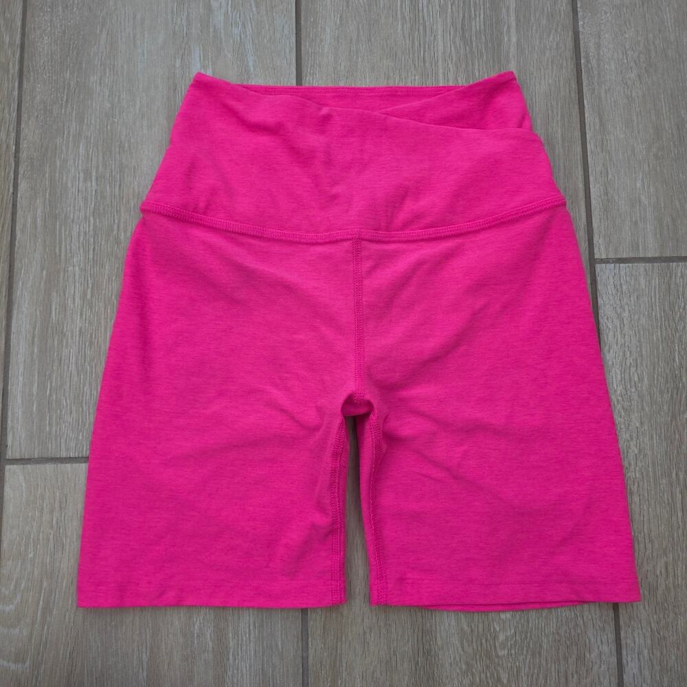 Beyond Yoga Biker Shorts Womens Small Pink High Waisted Athleisure USA